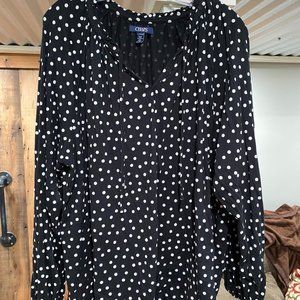 Chaps Black & White Polka Dot
